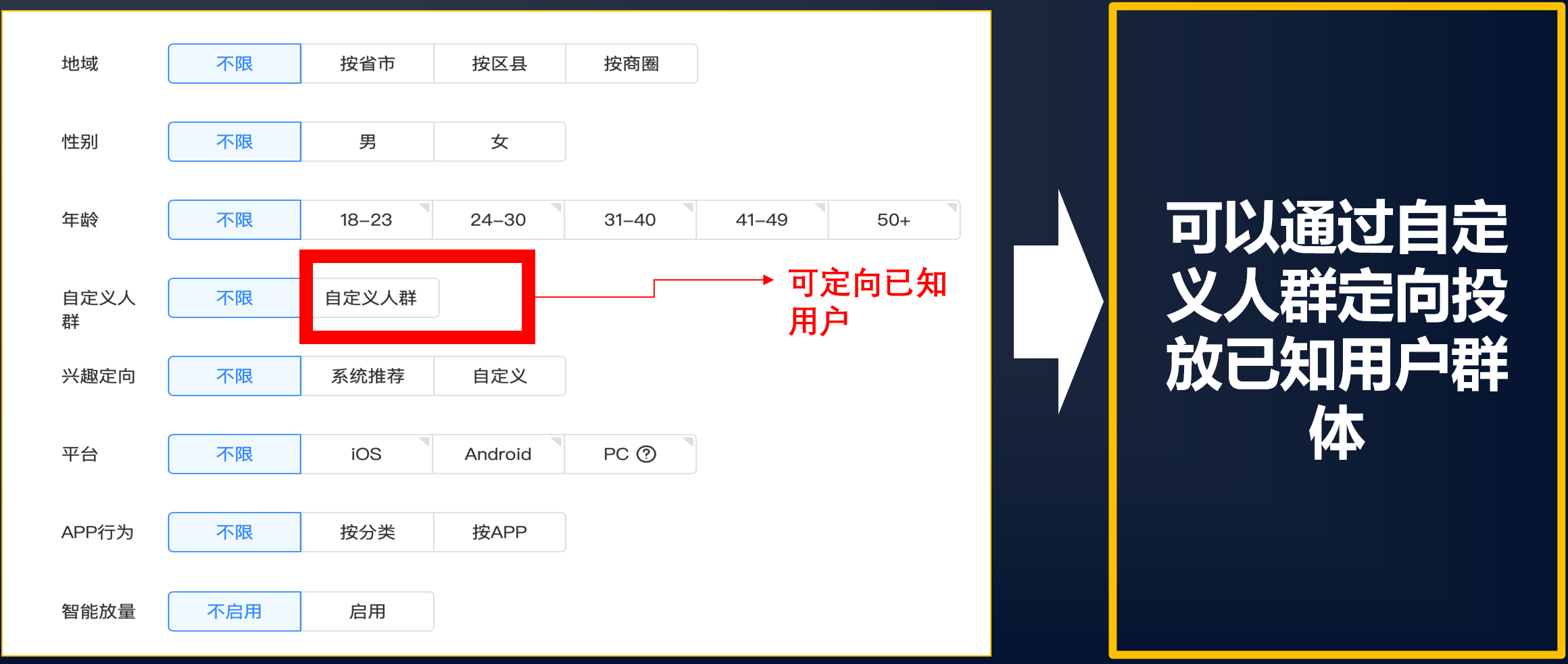 自定義人群投放