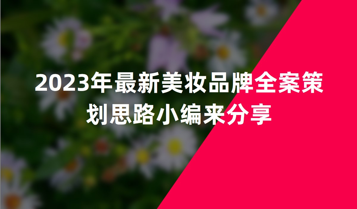 2023年最新美妝品牌全案策劃思路小編來分享