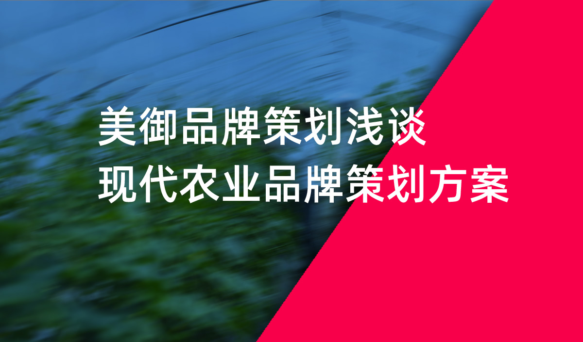 美御品牌策劃淺談現(xiàn)代農(nóng)業(yè)品牌策劃方案