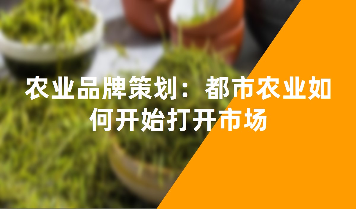 農(nóng)業(yè)品牌策劃：都市農(nóng)業(yè)如何開始打開市場